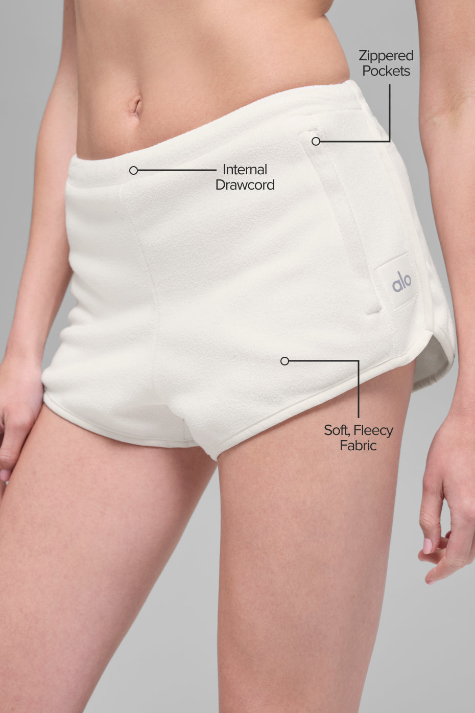 Alo Yoga Polar Fleece Retreat Short - Ivory - imagen 2