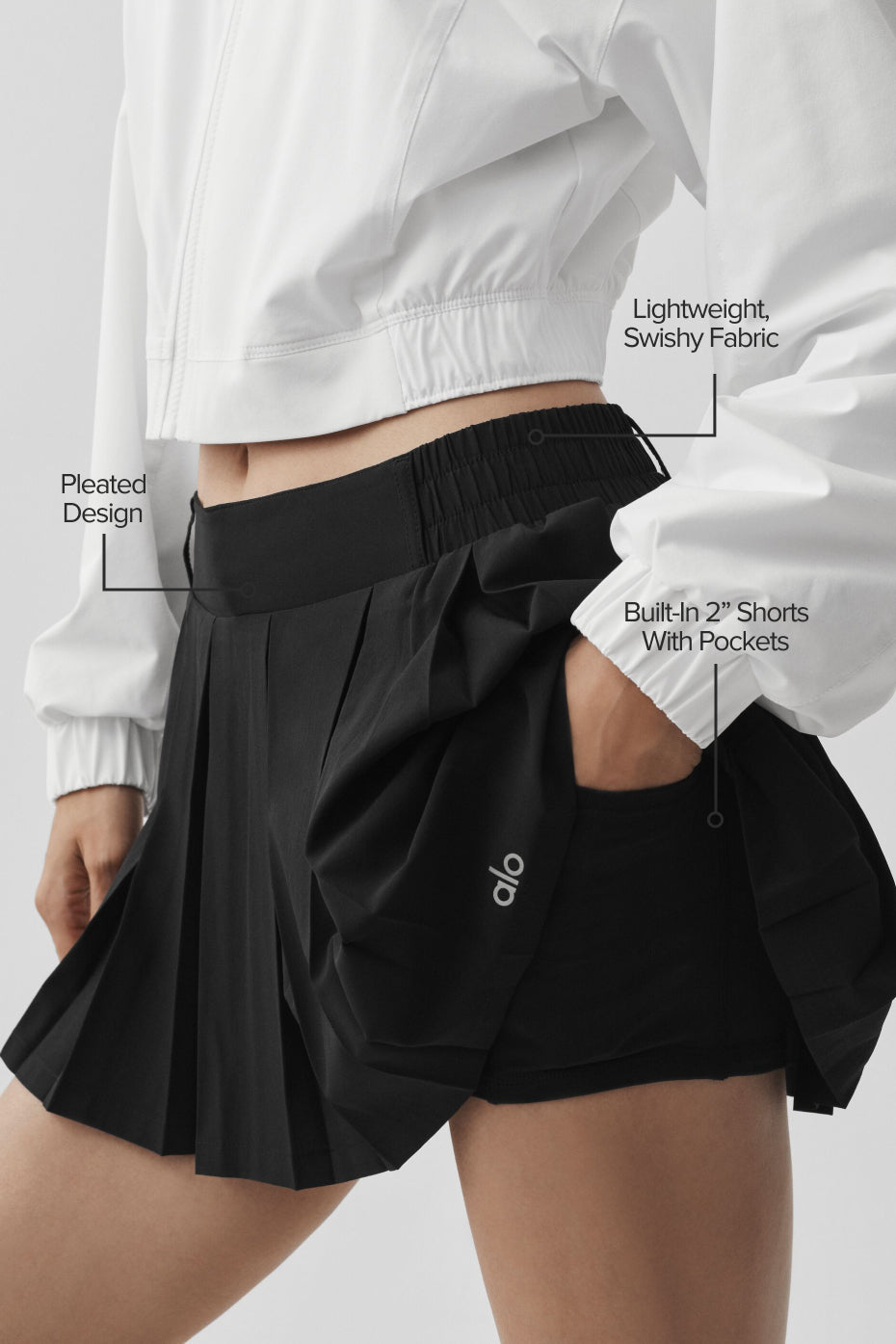 Alo Yoga Rally Tennis Skirt - Black - imagen 2