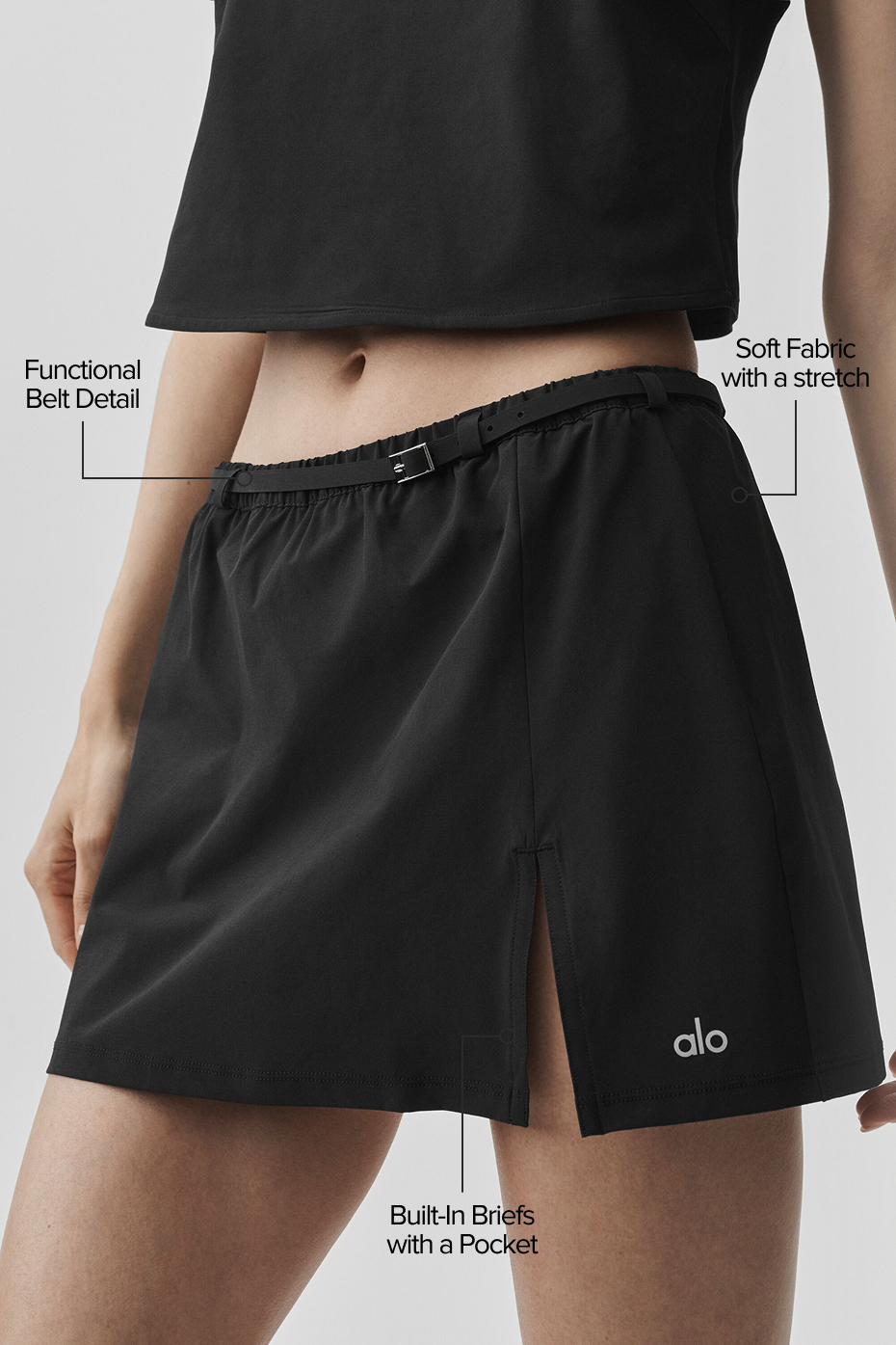 Alo Yoga Connection Mini Skirt - Black - imagen 2