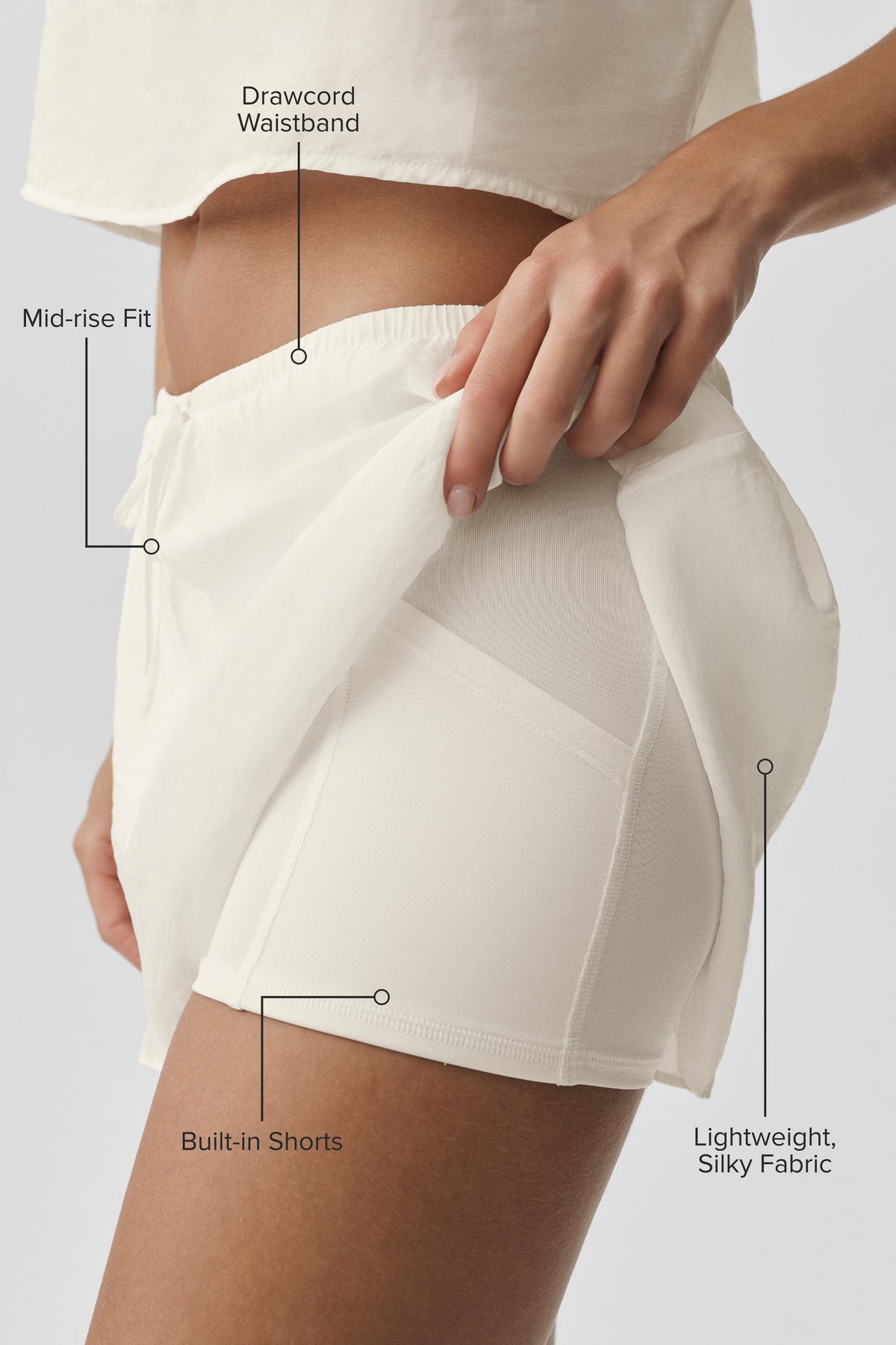 Alo Yoga Semi-Sheer Golden Hour Tennis Skirt - Ivory - imagen 2