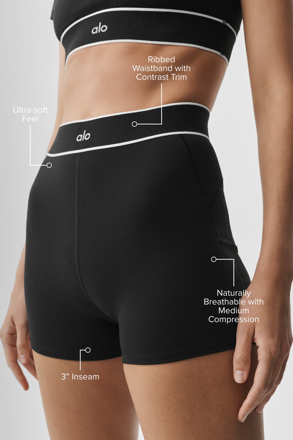 Alo Yoga 3" ALO Softsculpt High-Waist Amp It Up Short - Black - imagen 2