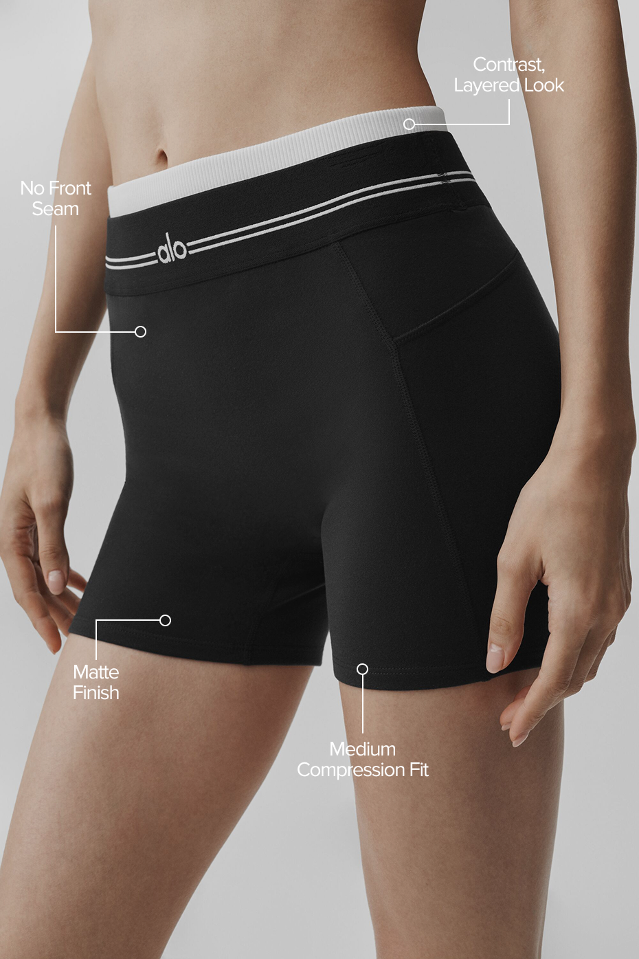 Alo Yoga Airbrush High-Waist Better Together Short - Black/White - imagen 2
