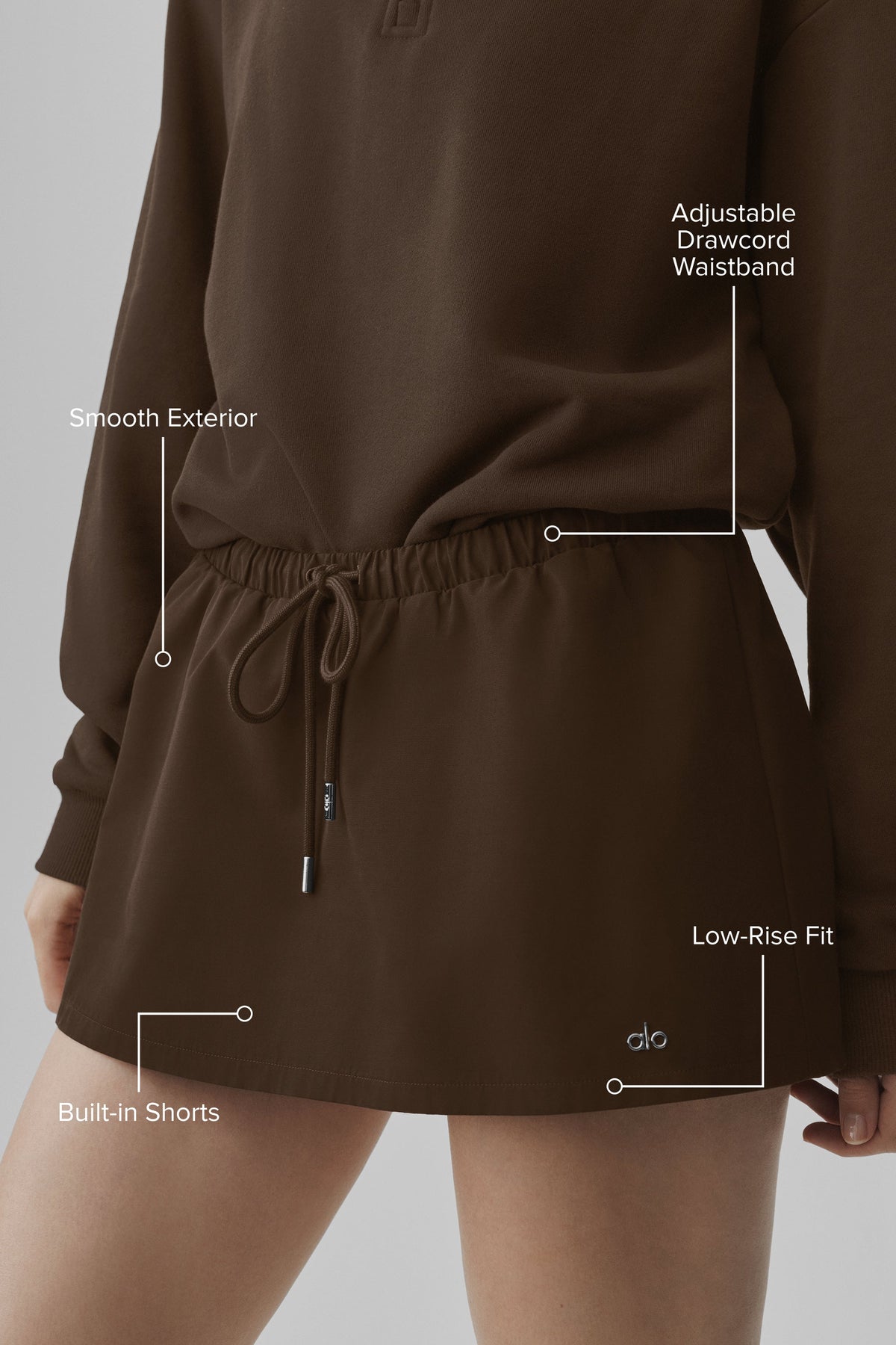 Alo Yoga Low-Rise Best Bet Skirt - Espresso - imagen 2