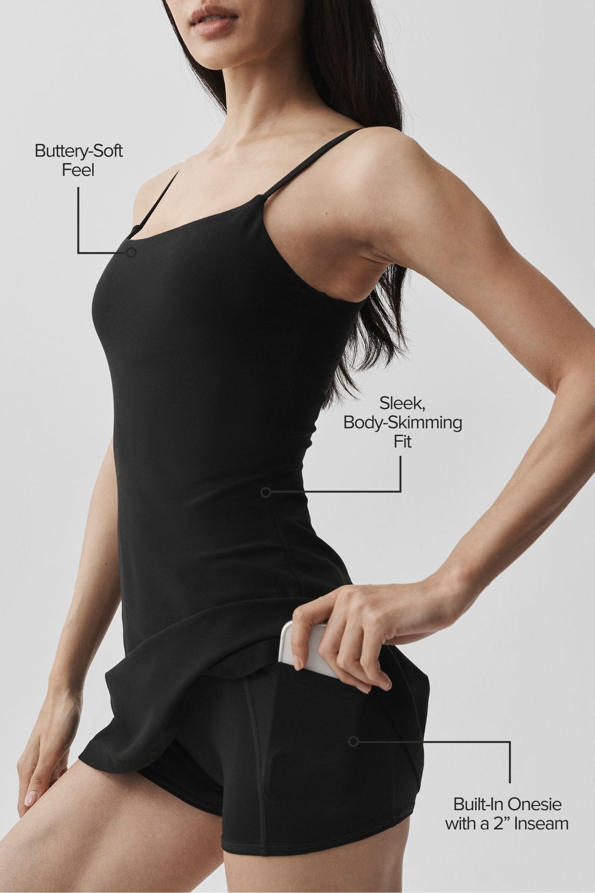 Alo Yoga Alosoft Encore Tennis Dress - Black - imagen 2