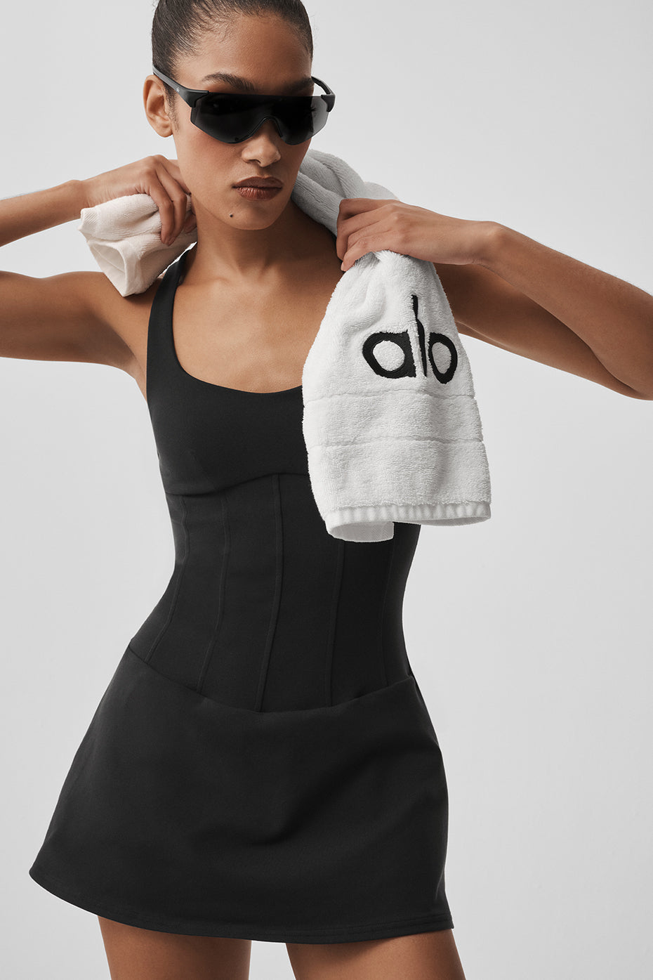 Alo Yoga Airbrush Sparks Fly Corset Tennis Dress - Black - imagen 1