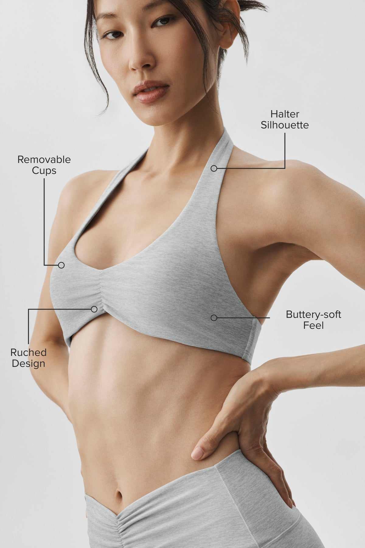 Alo Yoga Alosoft Intuition Bra - Vintage Athletic Heather - imagen 2