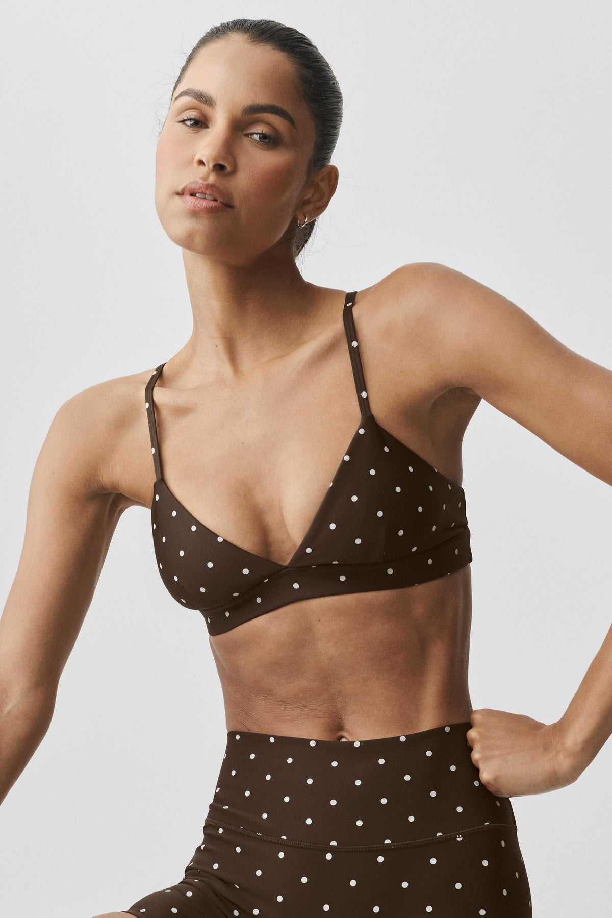 Alo Yoga Airlift Polka Dot Splendor Bra - Espresso/White - imagen 3