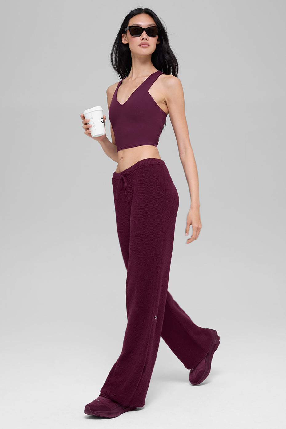 Alo Yoga Airbrush Real Bra Tank - Burgundy - imagen 5