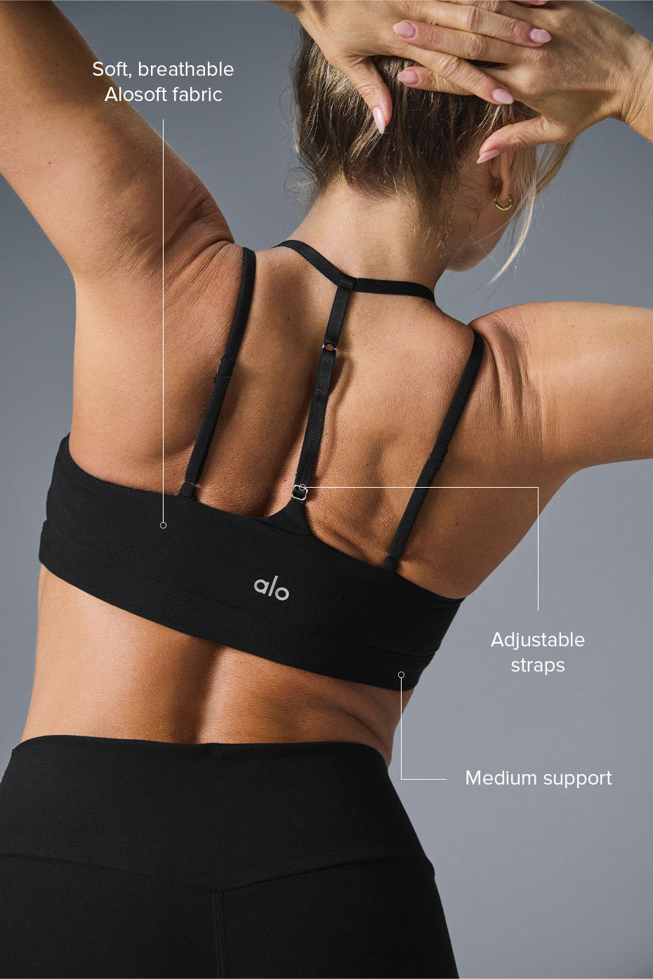 Alo Yoga Alosoft Spotlight Bra - Black - imagen 2