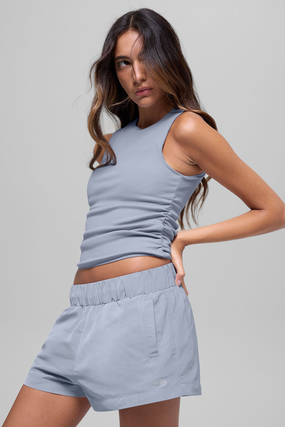 Alo Yoga Ribbed En Pointe Tank - Winter Frost - imagen 1