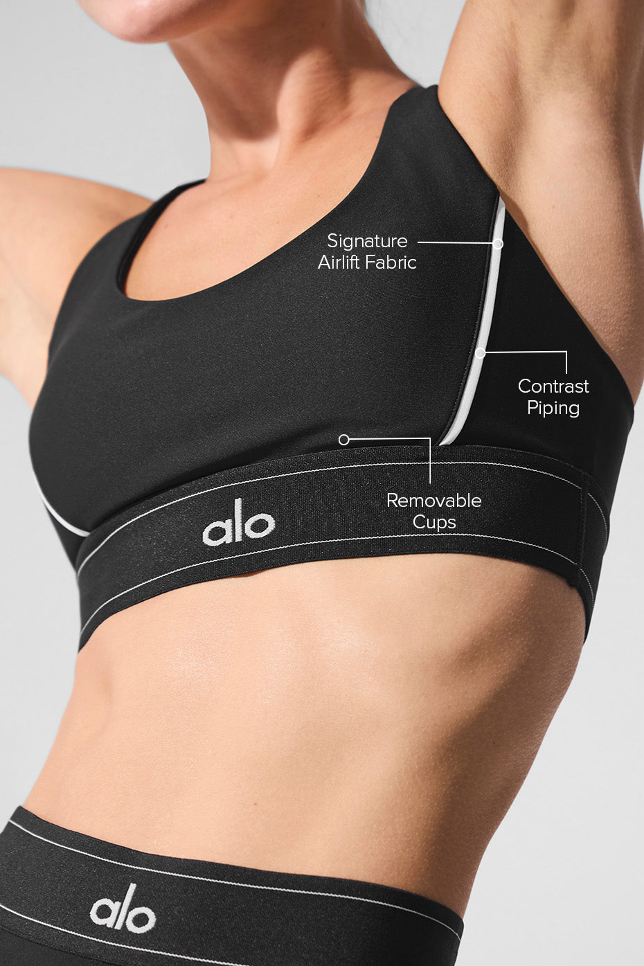 Alo Yoga Airlift Suit Up Bra - Black/White - imagen 2