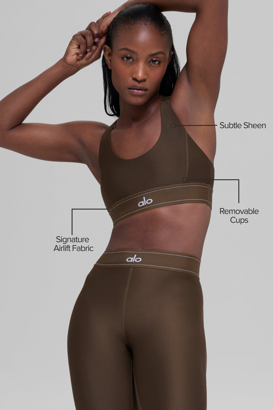 Alo Yoga Airlift Suit Up Bra - Espresso - imagen 2