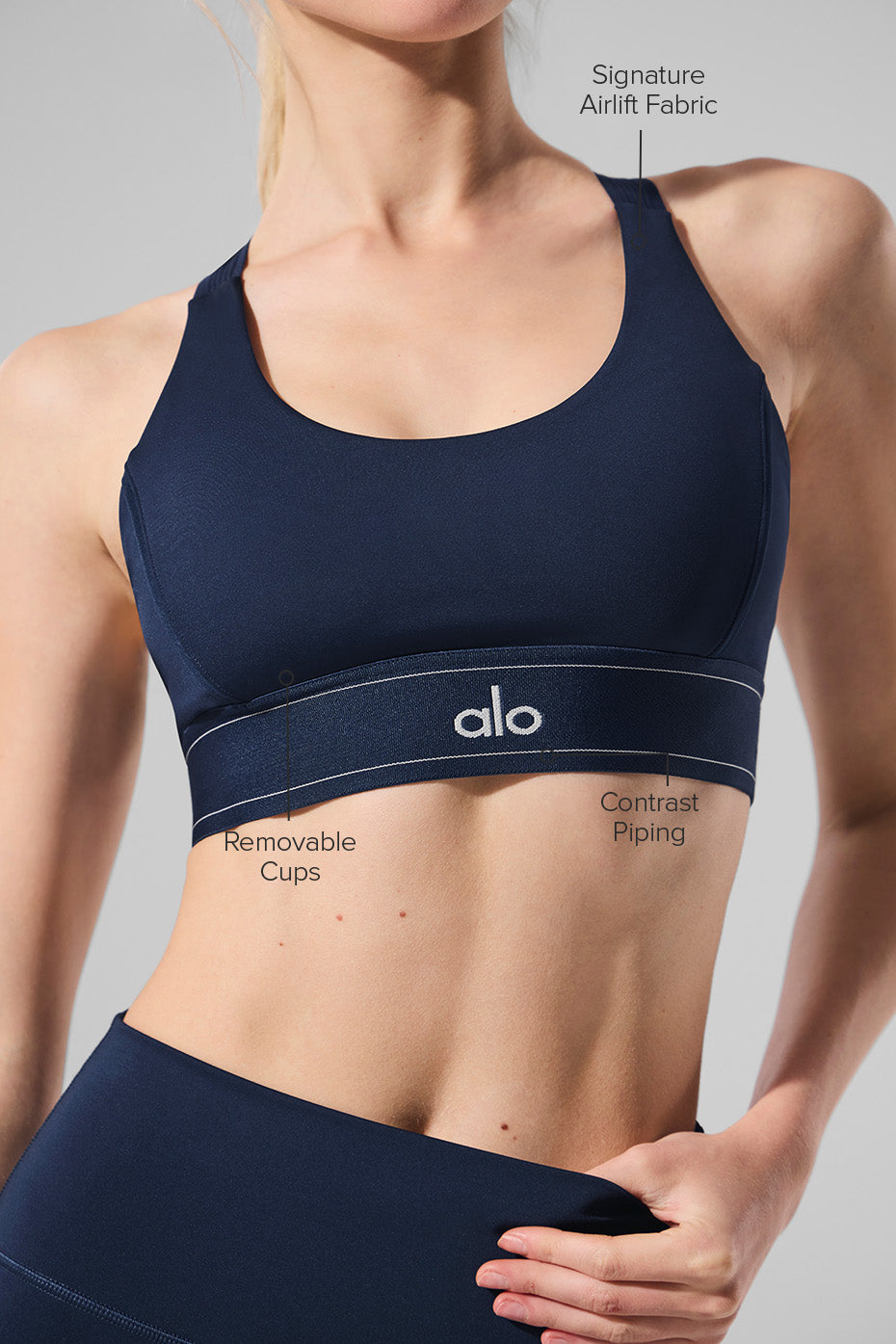 Alo Yoga Airlift Suit Up Bra - Navy/Navy - imagen 2