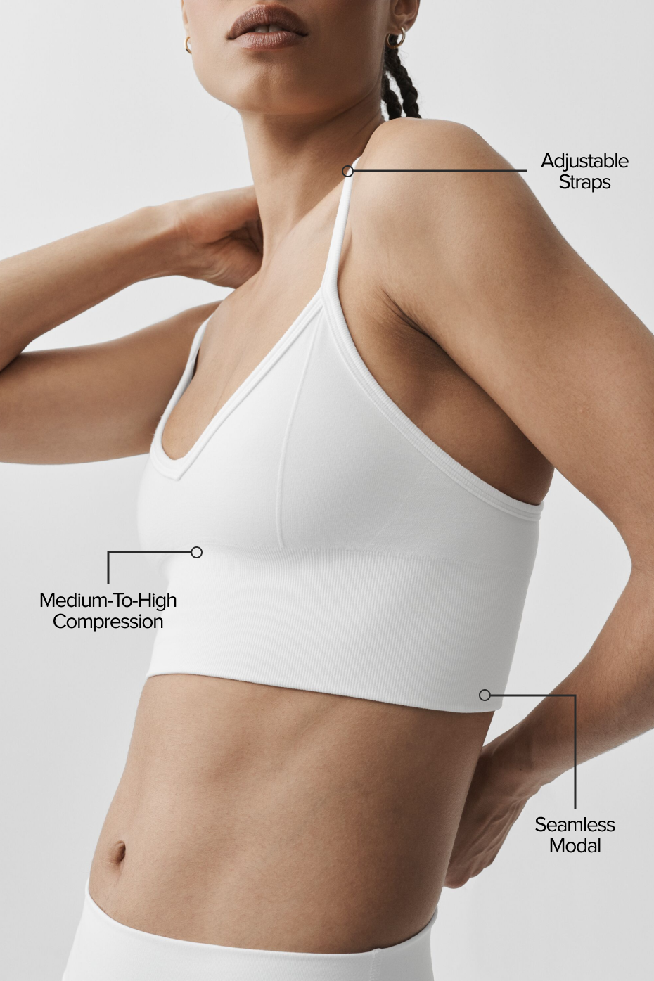 Alo Yoga Seamless Modal Ribbed Delight Bralette - White - imagen 2