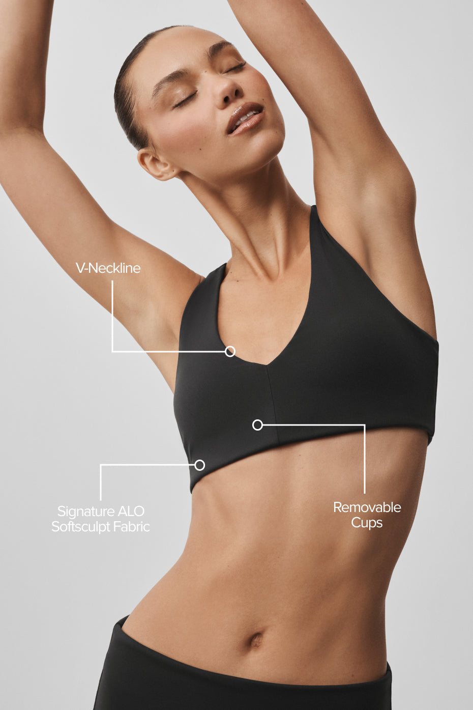 Alo Yoga ALO Softsculpt Base Bra - Black - imagen 2