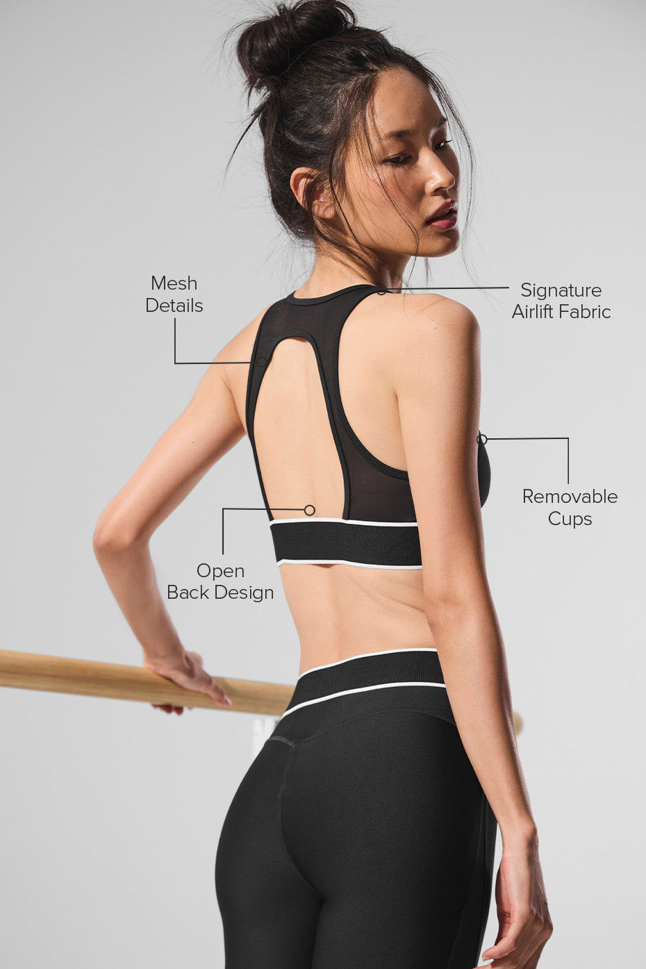 Alo Yoga Airlift Mesh Darling Bra - Black - imagen 2