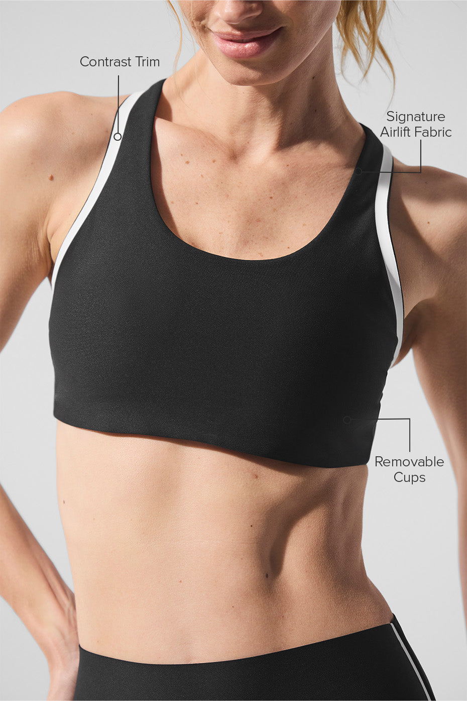 Alo Yoga Airlift Super Sleek Contrast Bra - Black/White - imagen 2