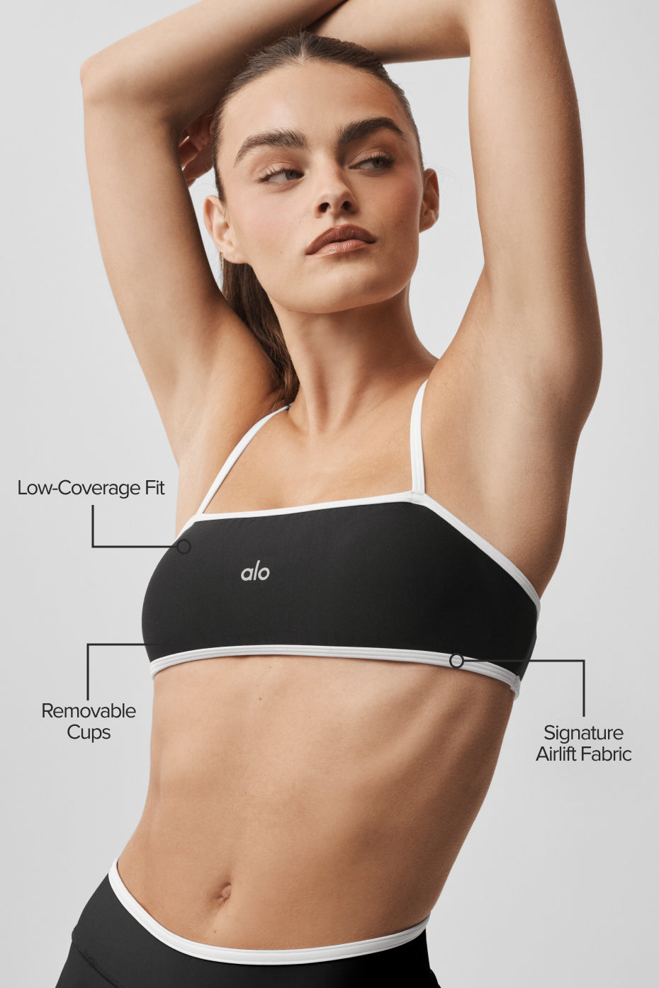 Alo Yoga Airlift Charger Bra - Black/White - imagen 2