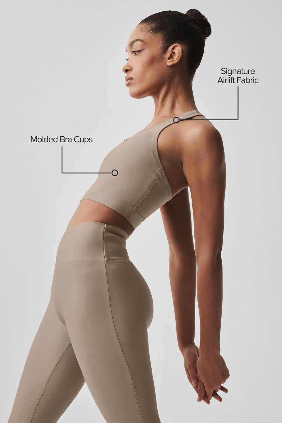 Alo Yoga Airlift Super Sleek Bra Tank - Gravel - imagen 2