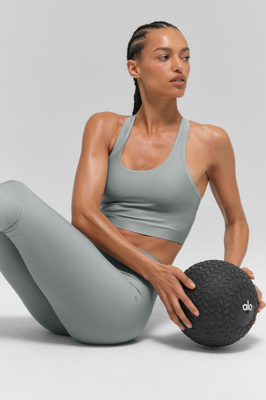 Alo Yoga Airlift Super Sleek Bra Tank - Lunar Grey - imagen 5
