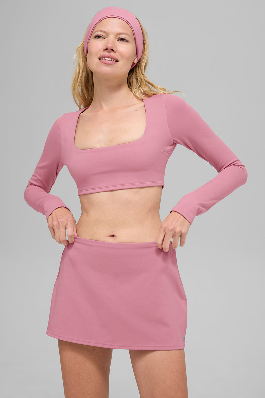 Alo Yoga ALO Softsculpt Precision Long Sleeve Bra - Pink Wild Rose - imagen 2
