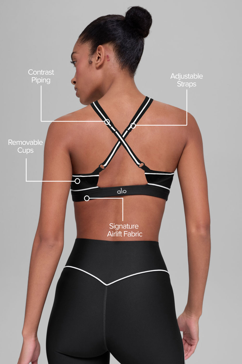 Alo Yoga Airlift Haven Bra - Black/White - imagen 2