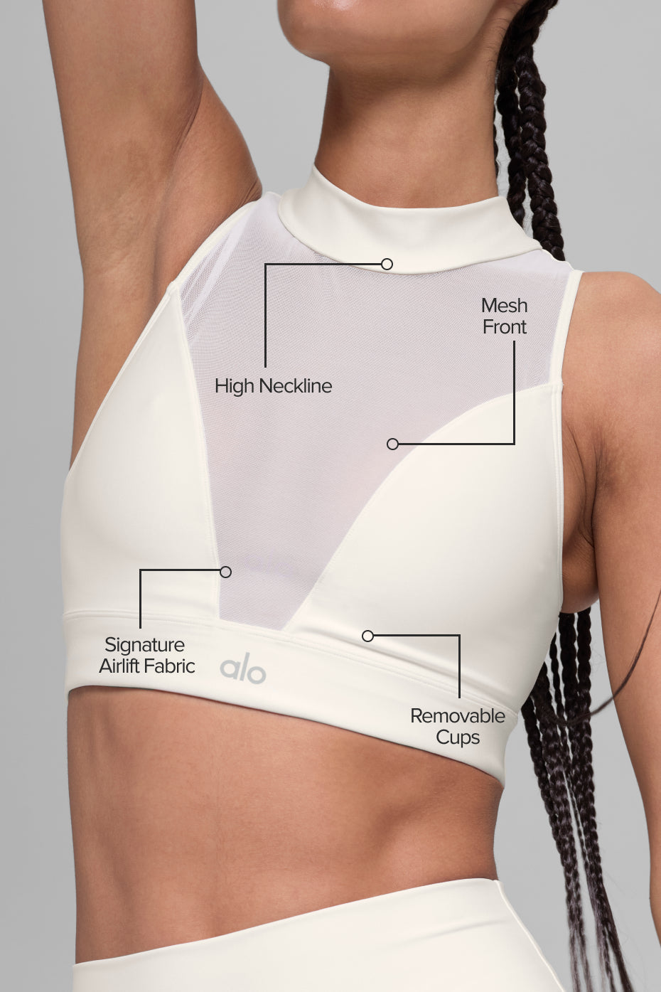 Alo Yoga Airlift Mesh Infatuation Bra - Ivory - imagen 2