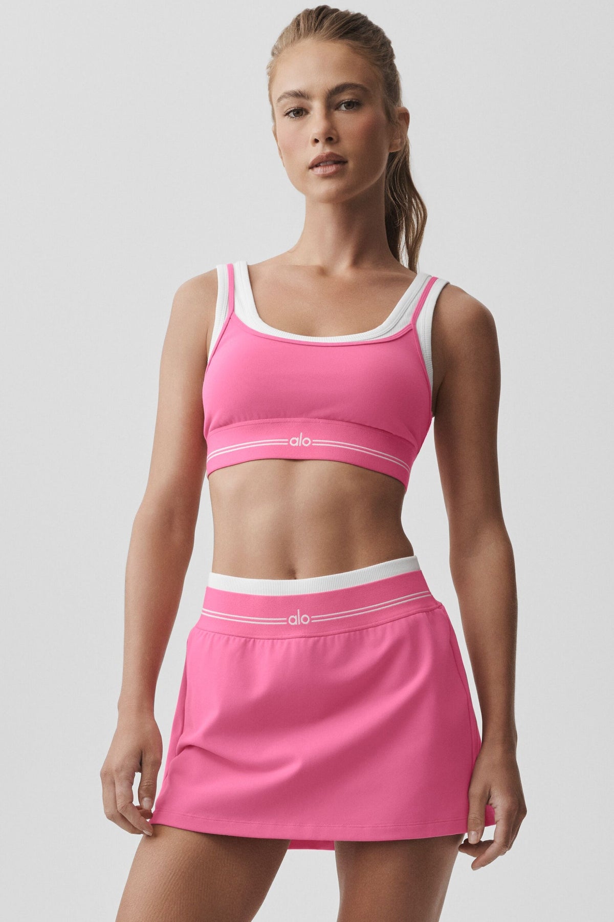 Alo Yoga Airbrush Better Together Bra - Paradise Pink/White - imagen 3