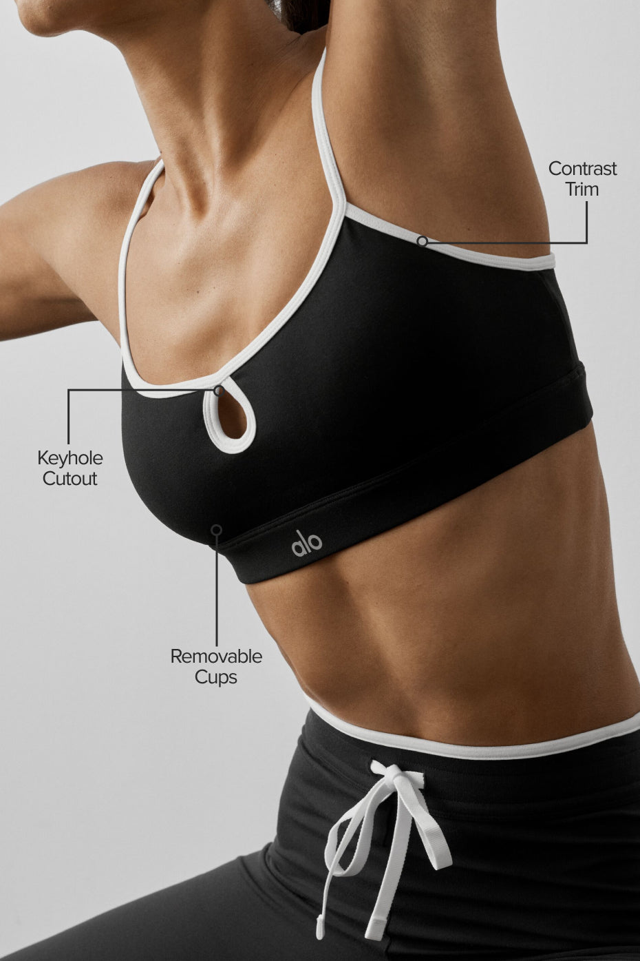 Alo Yoga Airbrush Race Pace Bra - Black/White - imagen 2