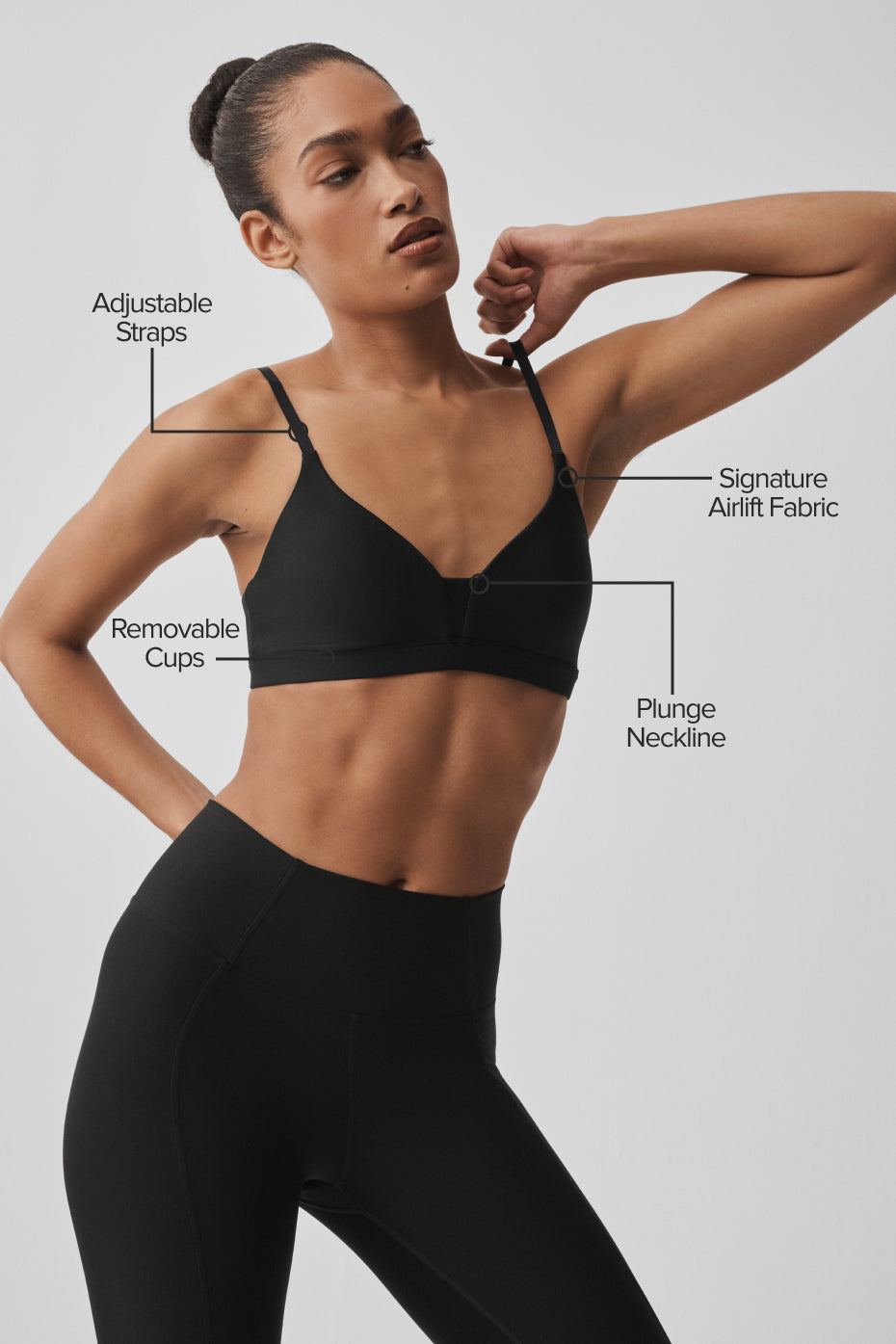 Alo Yoga Airlift Fine Line Bra - Black - imagen 2