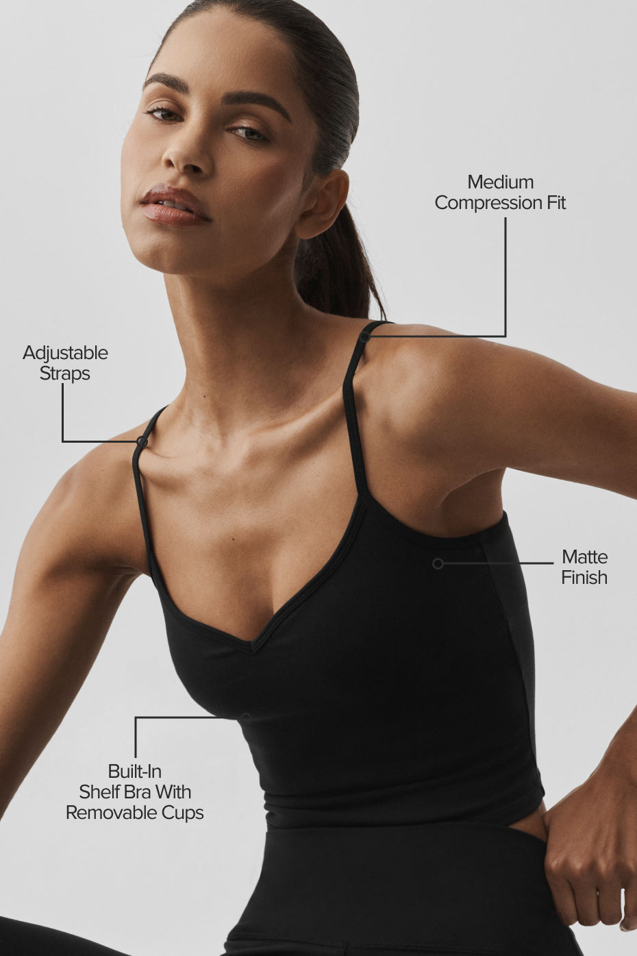 Alo Yoga Airbrush Refined Bra Tank - Black - imagen 2