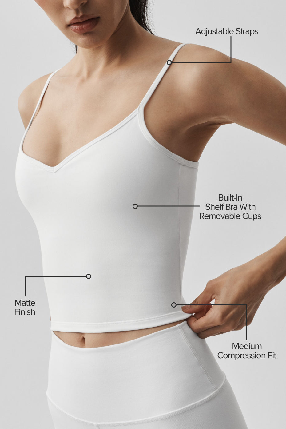 Alo Yoga Airbrush Refined Bra Tank - White - imagen 2