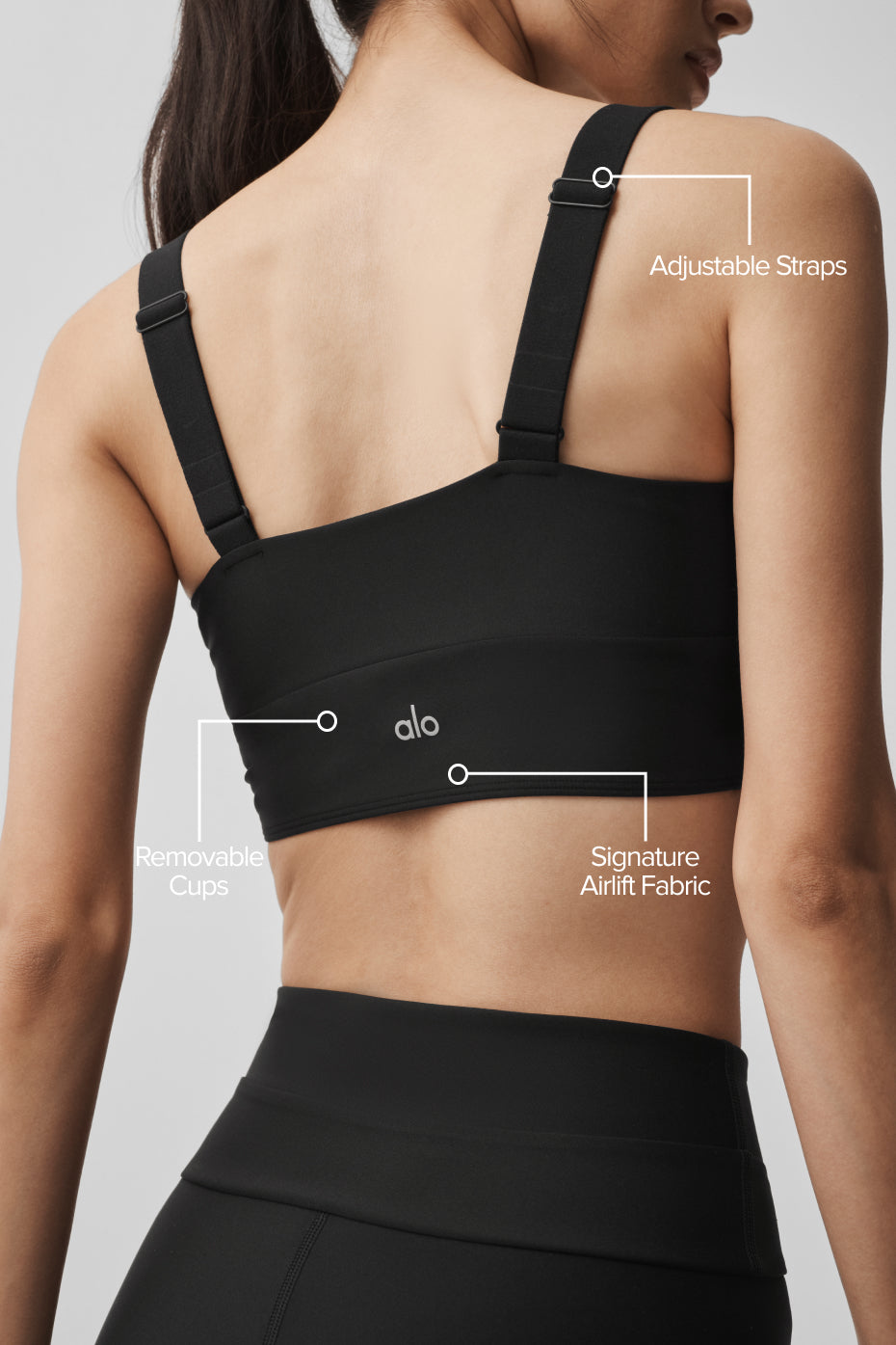Alo Yoga Airlift Horizon Bra - Black - imagen 2