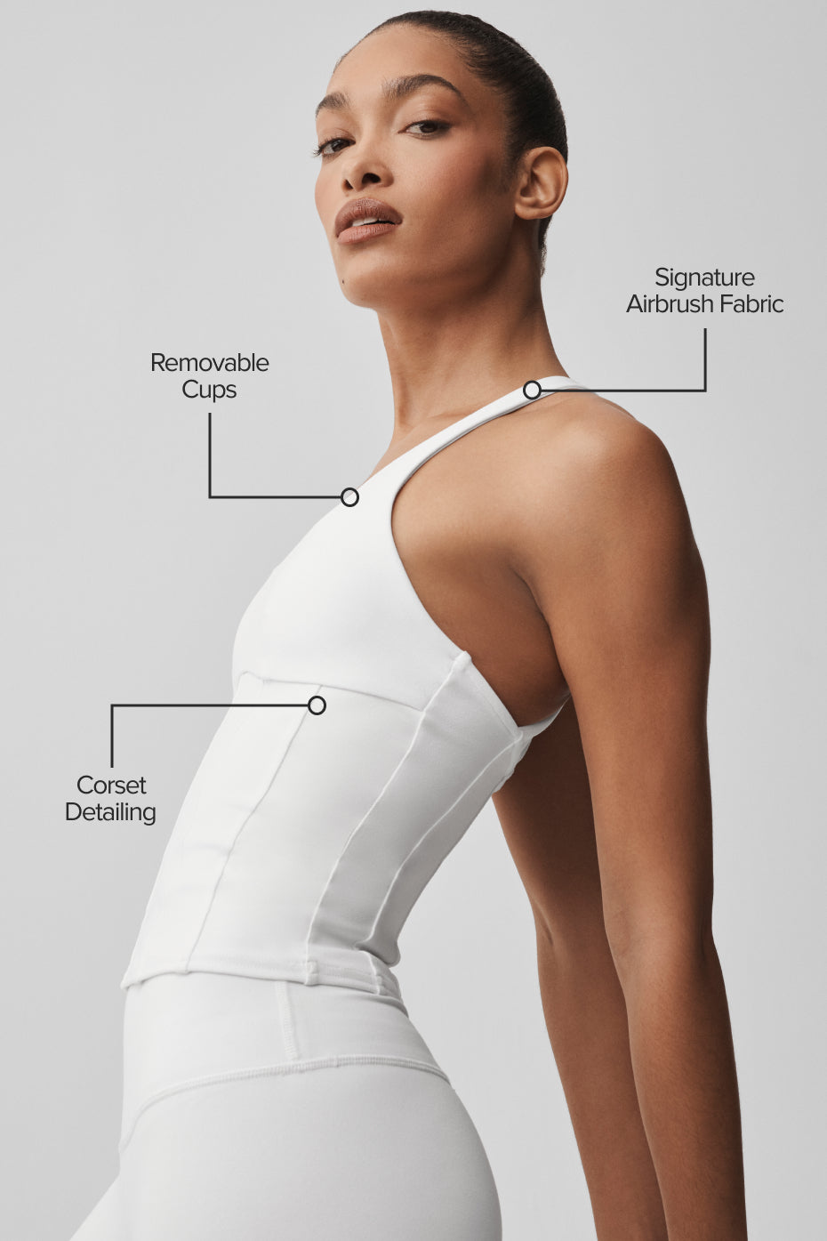 Alo Yoga Airbrush Sparks Fly Corset Tank - White - imagen 2