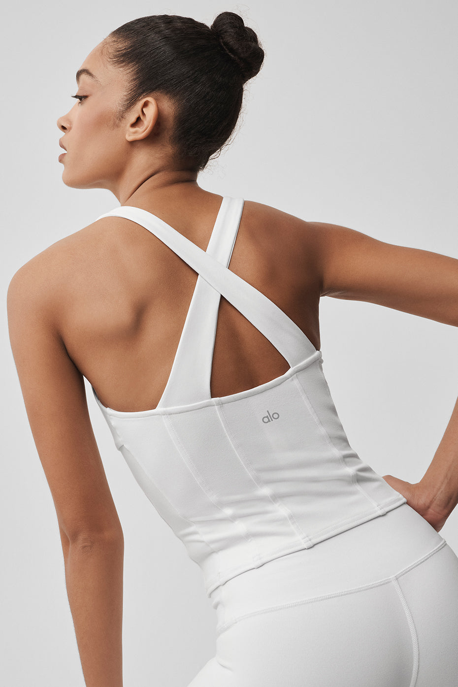 Alo Yoga Airbrush Sparks Fly Corset Tank - White - imagen 4