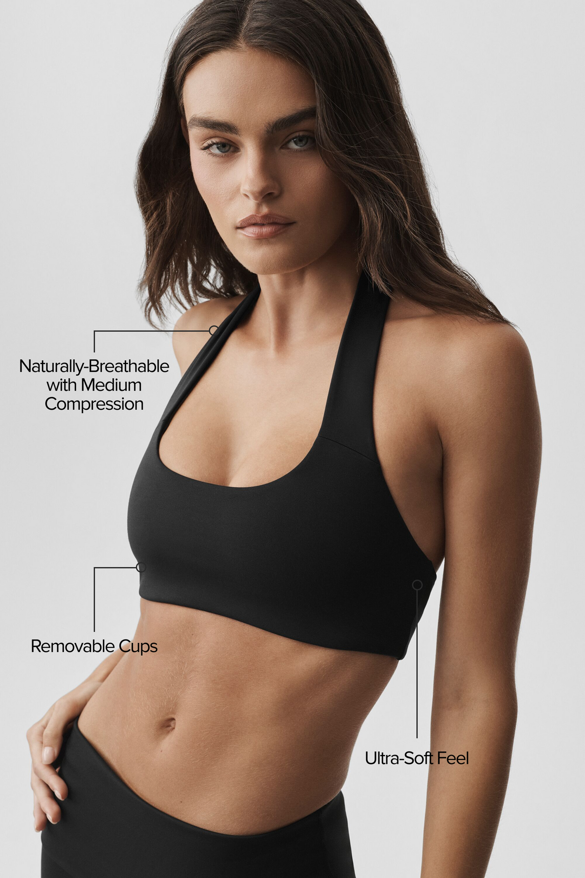 Alo Yoga ALO Softsculpt Feel The Heat Halter Bra - Black - imagen 2