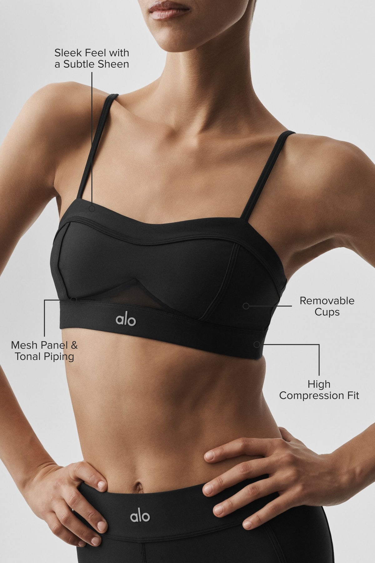 Alo Yoga Airlift Skyglow Bra - Black - imagen 2