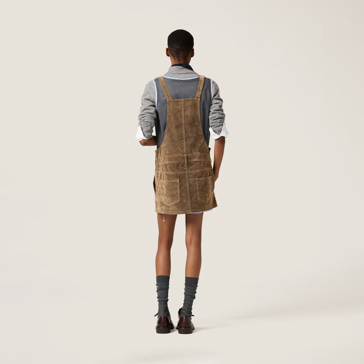 Minivestido Miu Miu de cambray flocado con tratamiento lavado