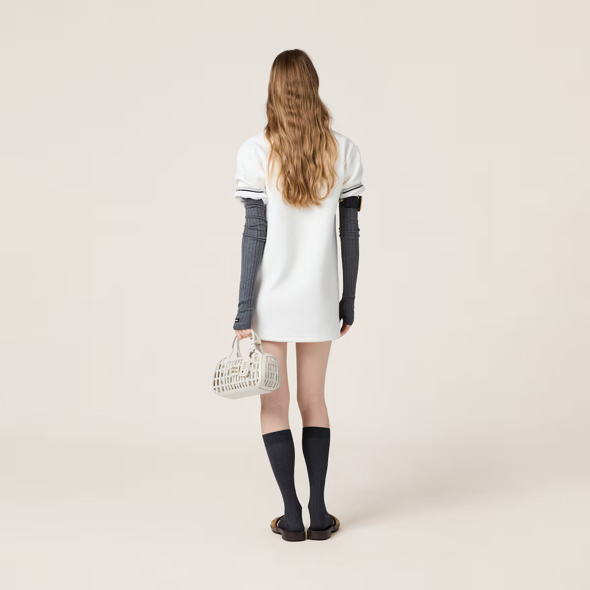 Vestido Miu Miu de piqué adherido a punto técnico