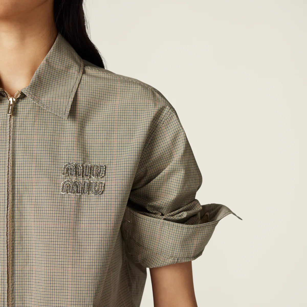 Miu Miu Camisa a cuadros técnica