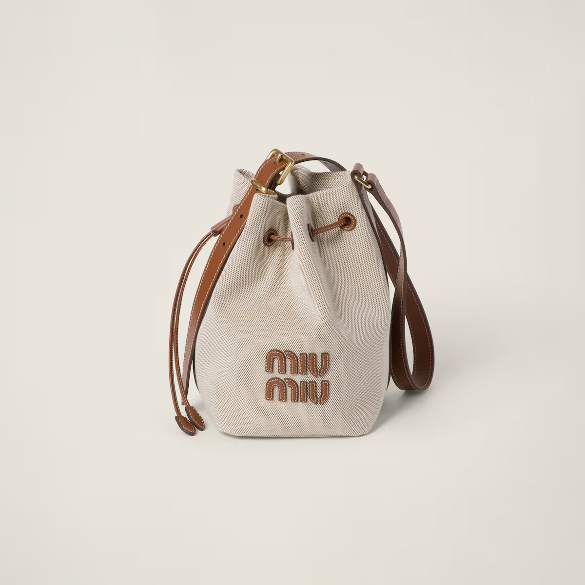 Miu Miu Bolso saco de lona y piel