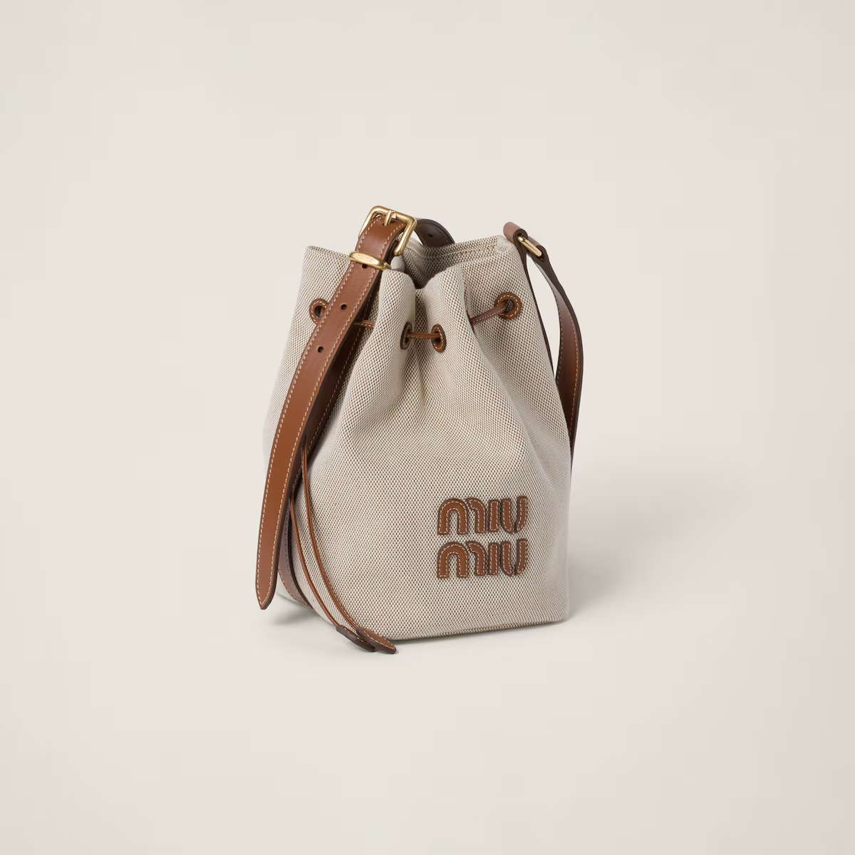 Miu Miu Bolso saco de lona y piel