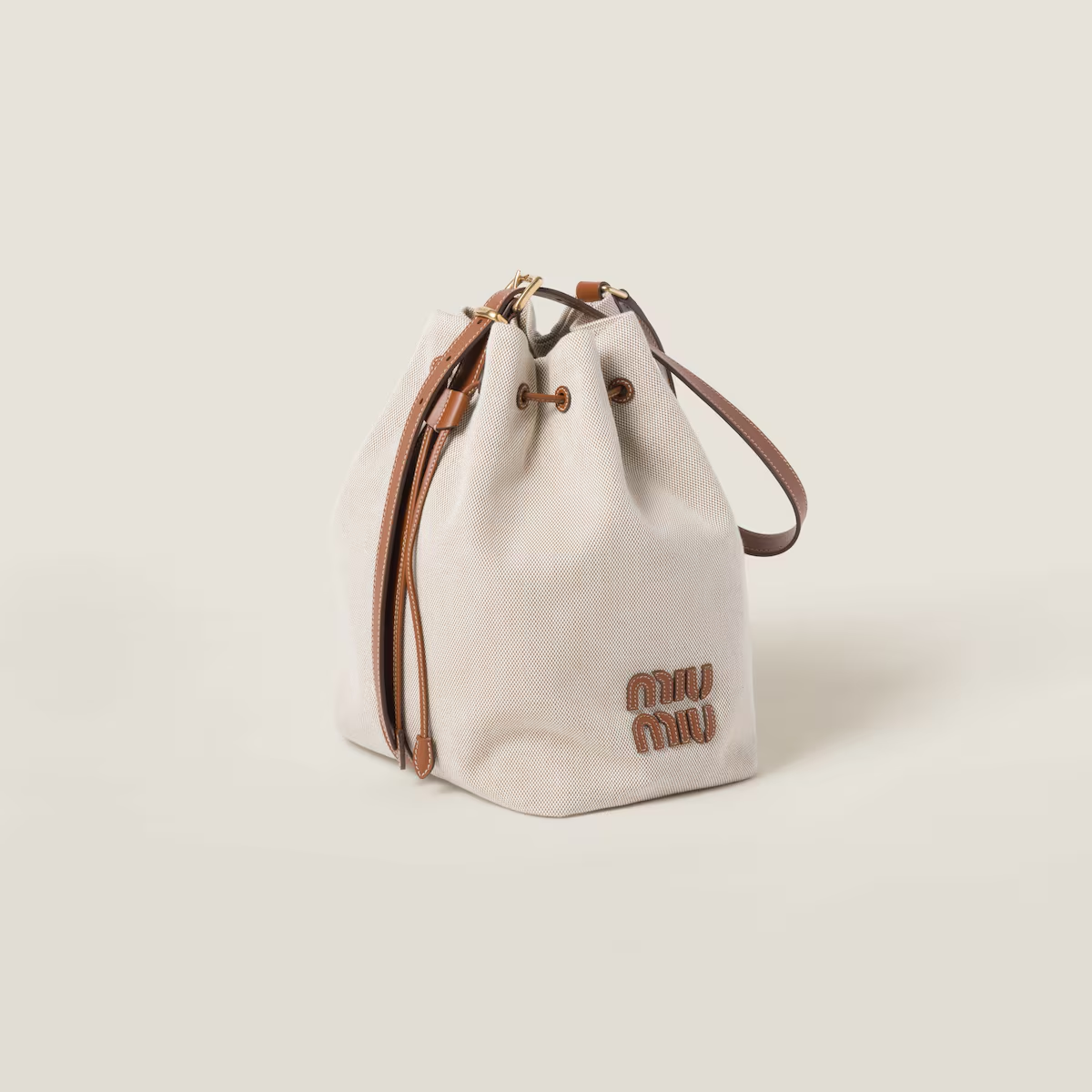 Miu Miu Bolso saco de lona y piel