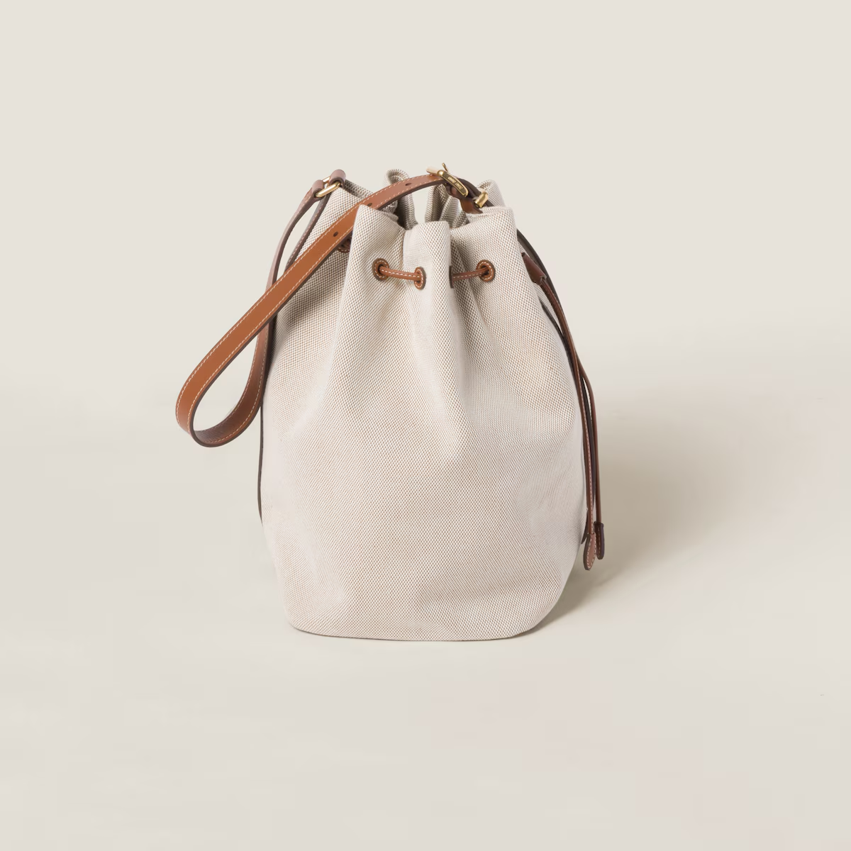 Miu Miu Bolso saco de lona y piel