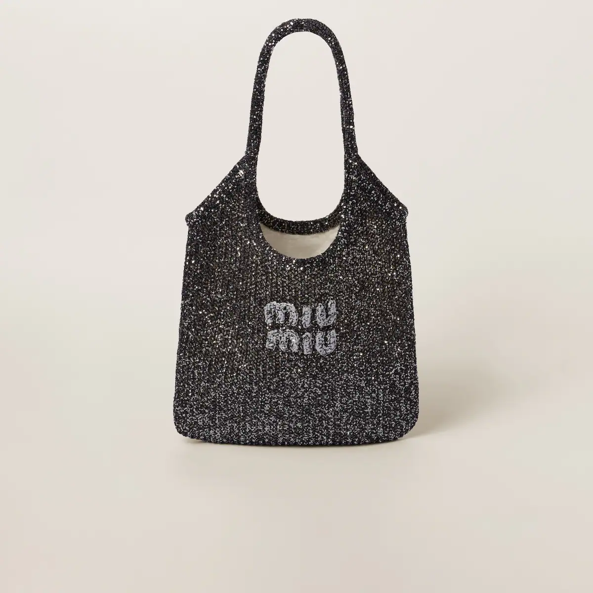Miu Miu Bolso tote de malla con lentejuelas
