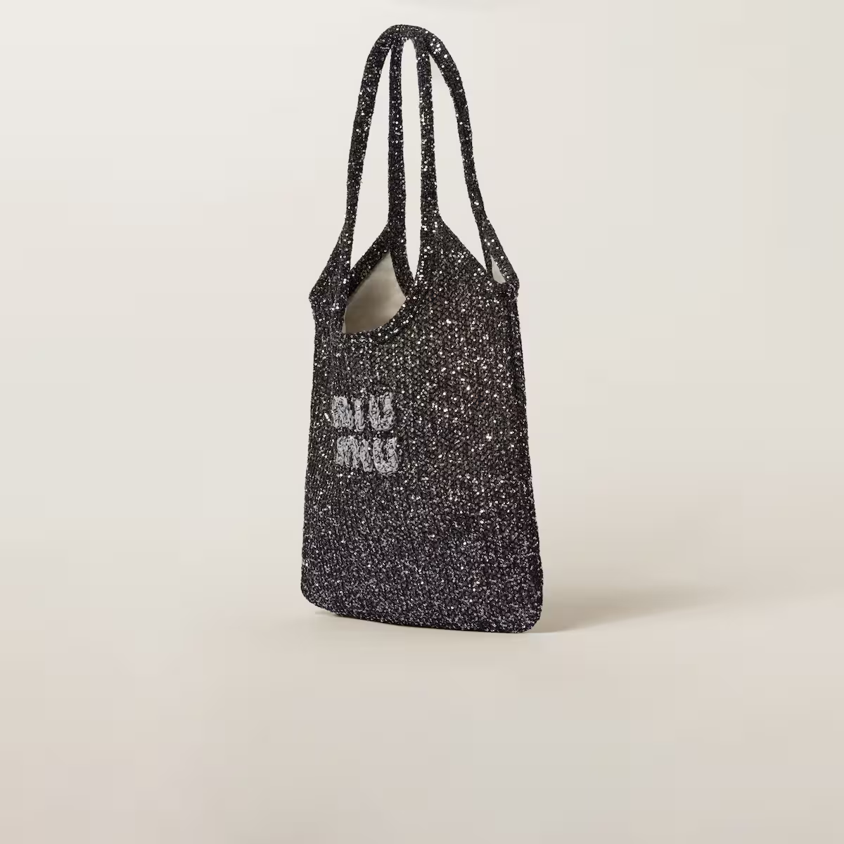 Miu Miu Bolso tote de malla con lentejuelas