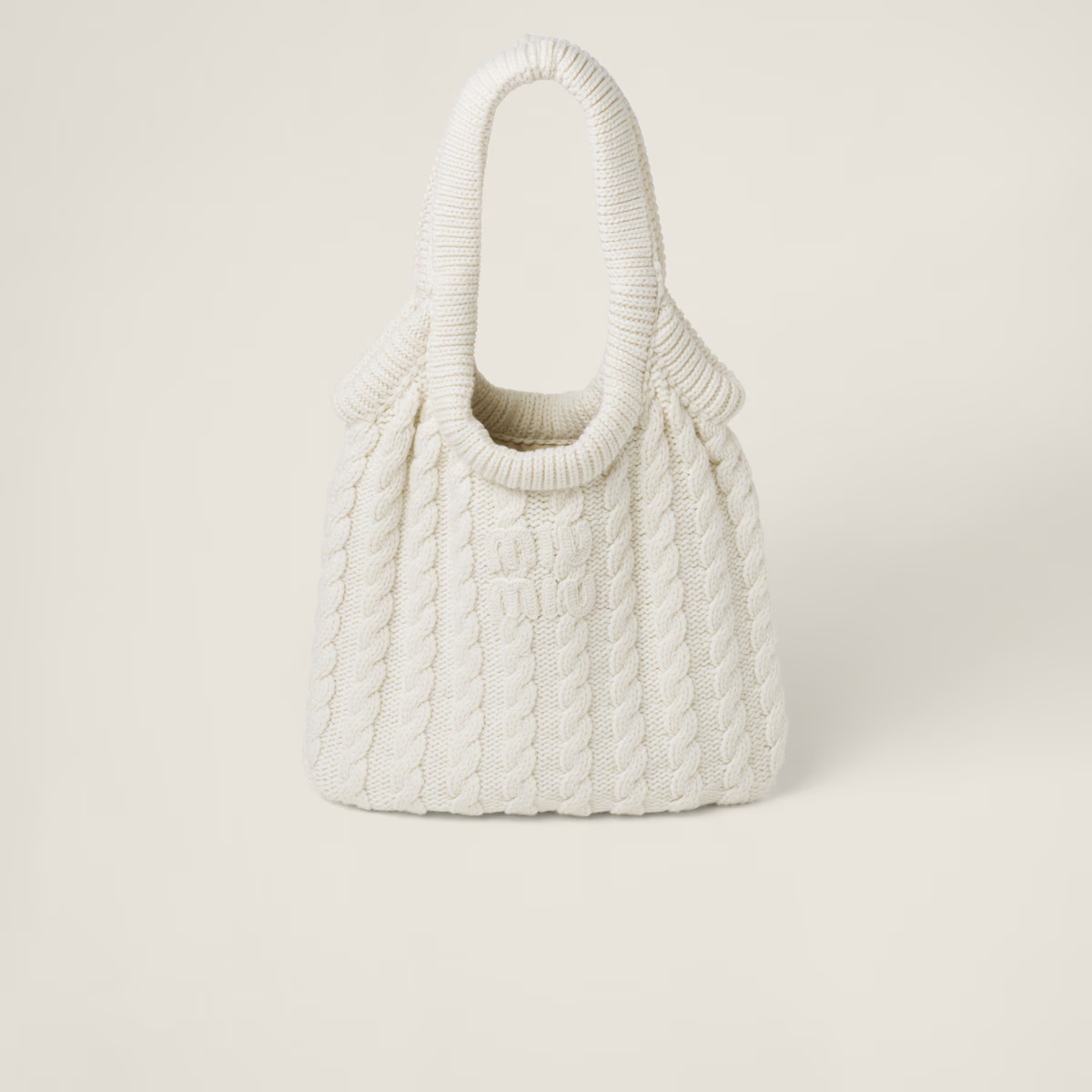 Miu Miu Bolso tote en punto trenzado de cachemir