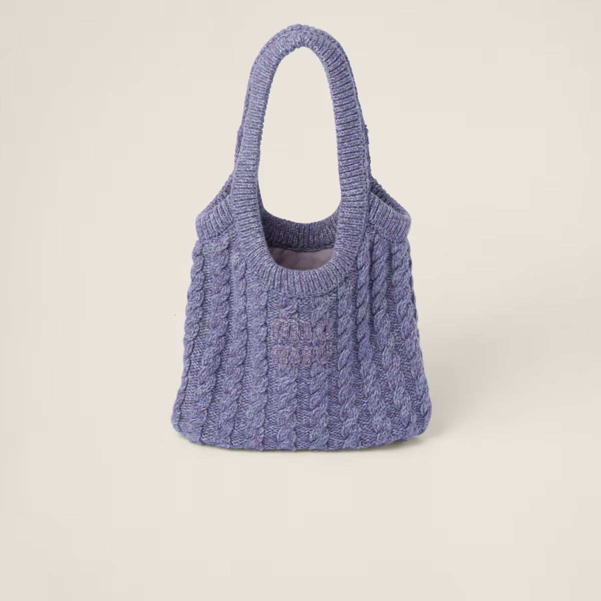 Miu Miu Bolso tote en punto trenzado de cachemir