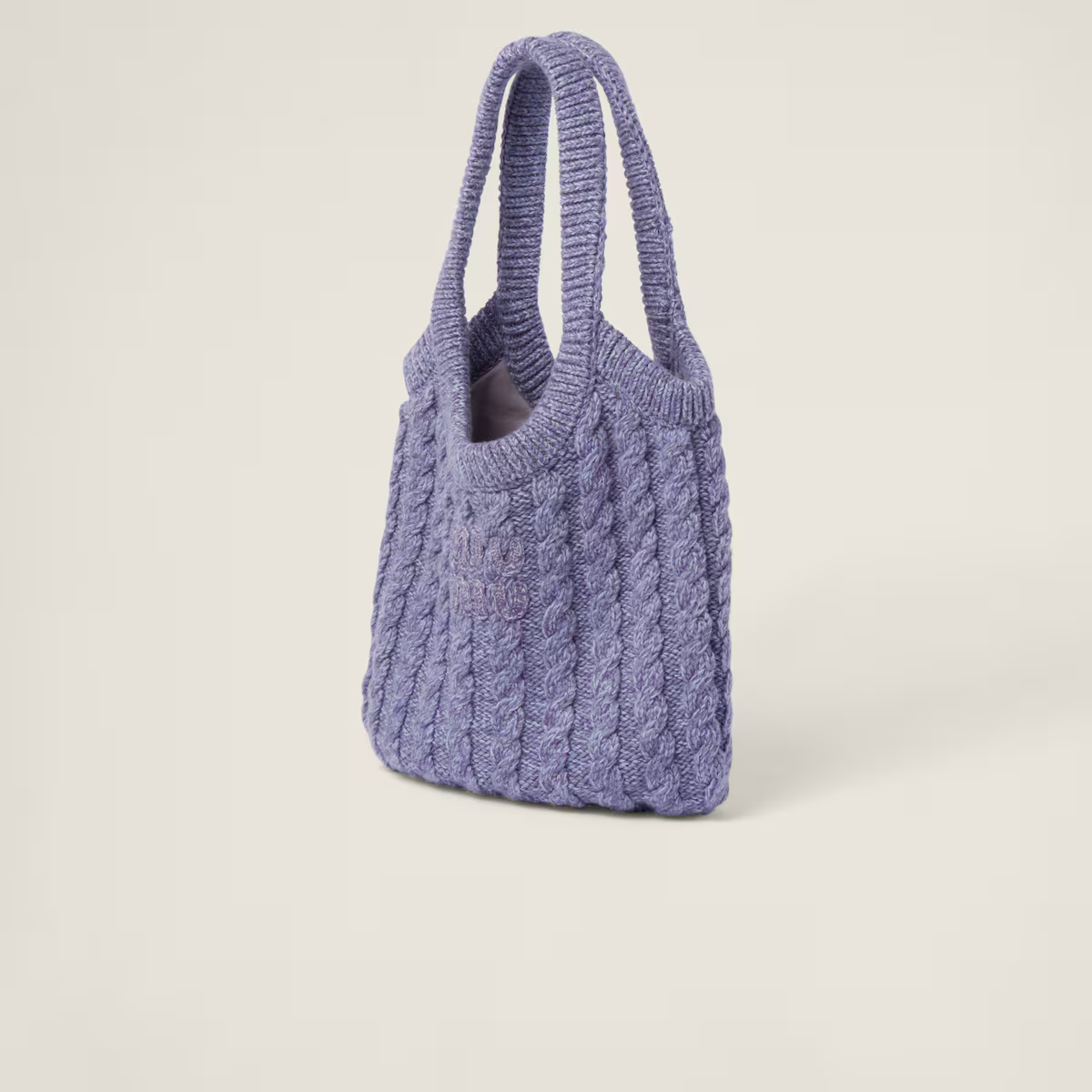 Miu Miu Bolso tote en punto trenzado de cachemir