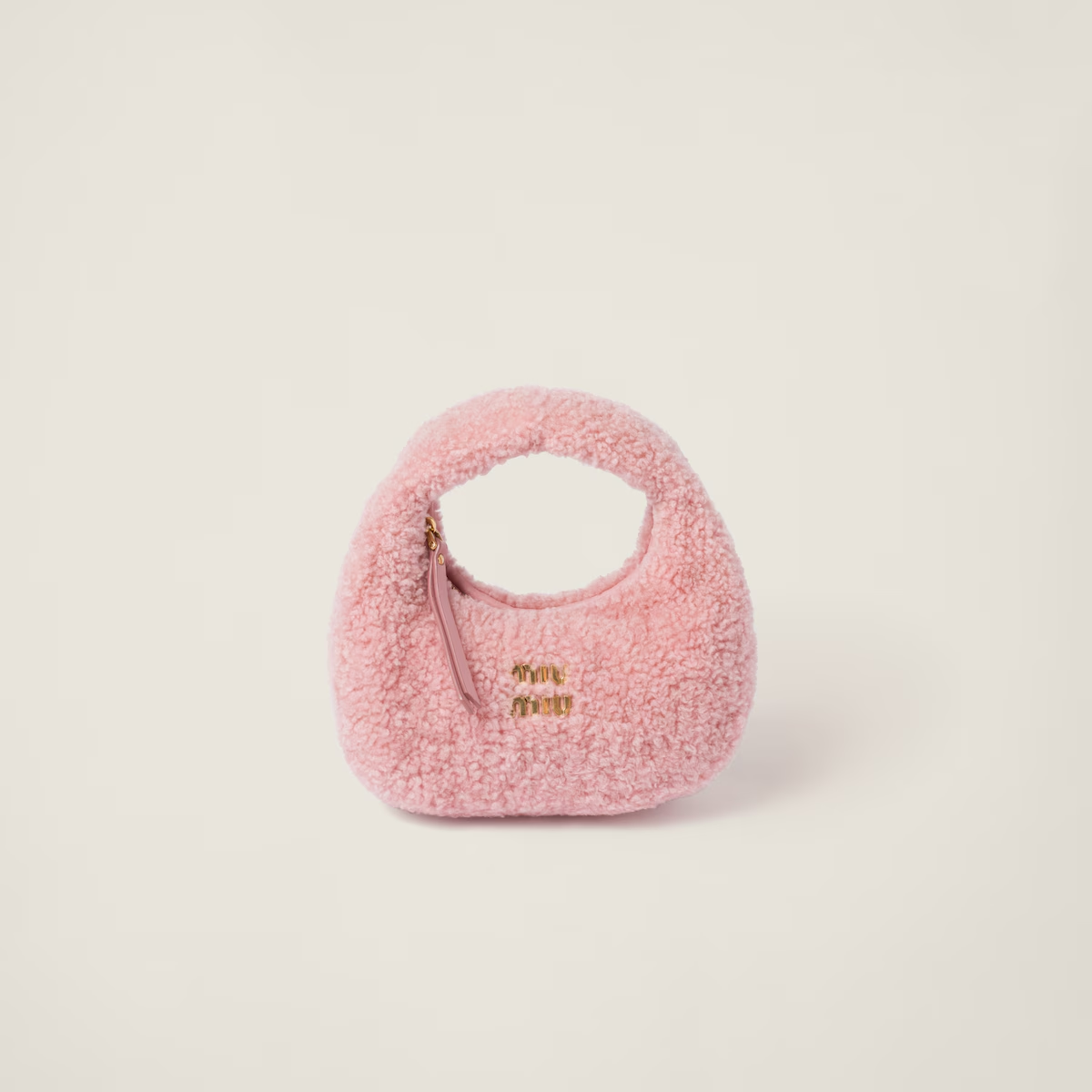 Miu Miu Bolso hobo Wander de borreguillo con detalles de piel